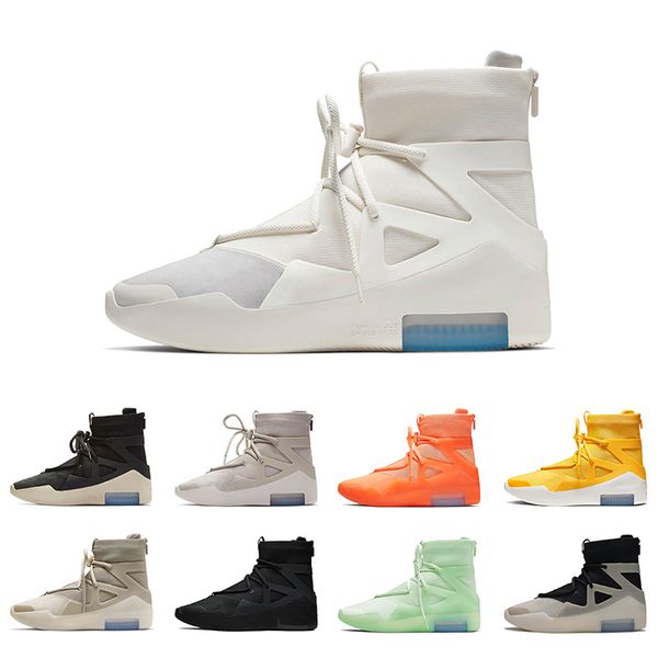 

2020 new fear of god 1 light bone black orange basketball shoes men women fog fashion fog boots cushion sneakers size us 12