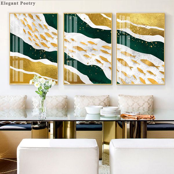

school of fish in the river animals canvas poster abstract art canvas painting wall picture print modern home room decor
