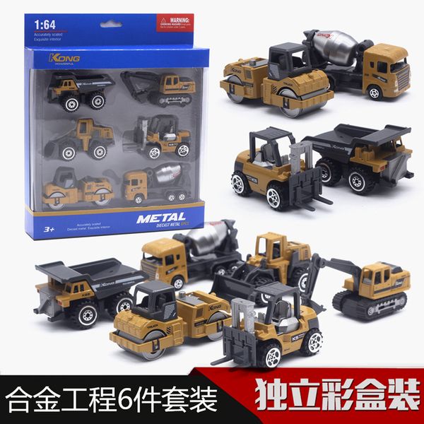 

1:16 six series alloy engineering toy vehicle car toy dump truck excavator model set play gift for kid toy