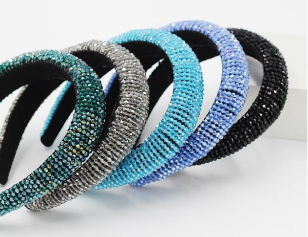 

fashion crystal sponge hairbands women gold velvet handmade beaded hair accessories headdress