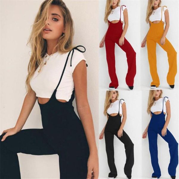 

jumpsuit fashion solid loose rompers lace up women bodysuit overalls summer casual holiday backless sleeveless beach, Black;white