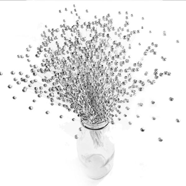 

50 stem pearl string beads flower bouquet wedding party decoration diy accessory