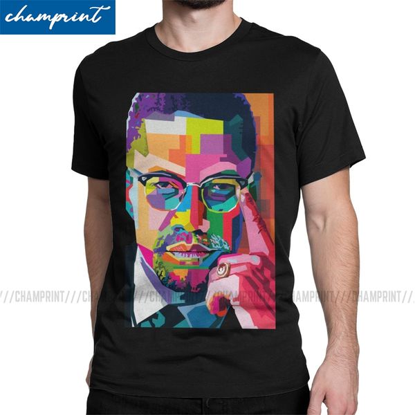 

черные права african malcolm x футболки для мужчин хлопок юмористическая футболки crewneck тройников с коротким рукавом топы отпечатано