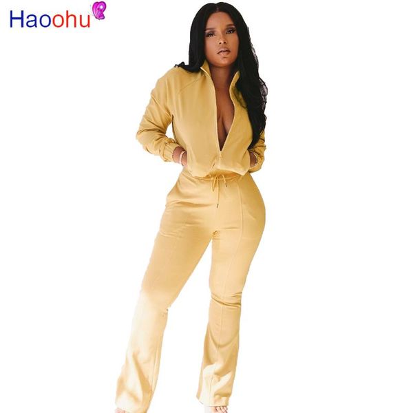 

casual sporty workout women two piece outfits front zipper long sleeve jacket and skinny flare pant activewear matching set, Gray