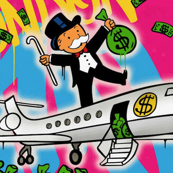 

alec monopoly graffiti art decor luxury private jet home decor handcrafts /hd print oil painting on canvas wall art canvas pictures 200819