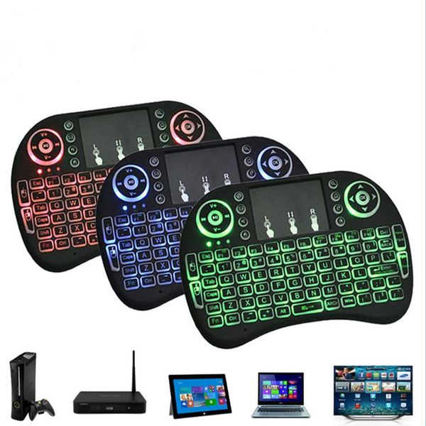 

cgjxsmini keyboard i8 3 colours backlight 2 .4g wireless fly air mouse with backlight touchpad remote controller for mxq pro x96 tv box