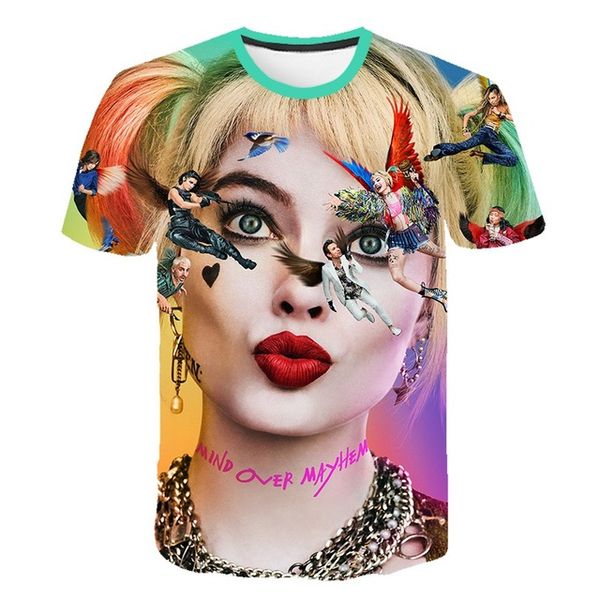 

new female clown 3d cartoon harley quinn movie suicide squad 3d print shirts humor humor harajuku men clothing