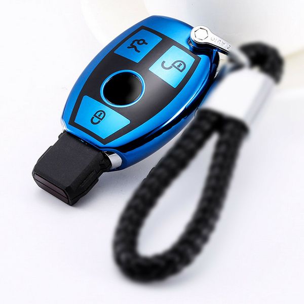 

blue tpu full protect smart key cover case for mercedes benz a b c e s m cls clk