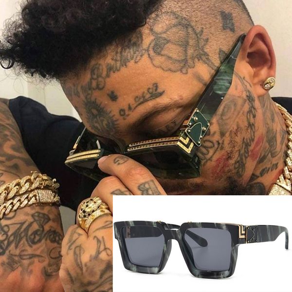 

sunglasses dpz fashion 2021 designer oversized square men women vintage shield cool sun glasses de sol uv400, White;black