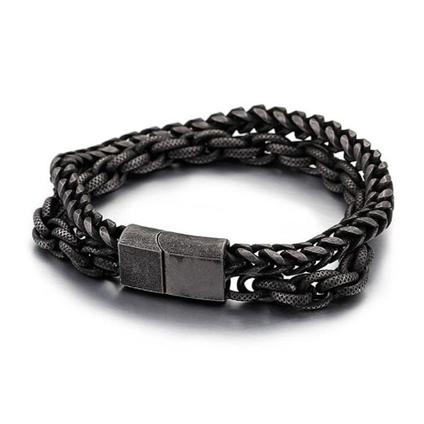 

punk barcelet men black men's stainless steel bracelet rock wristbands mens accessory new fashion, Golden;silver