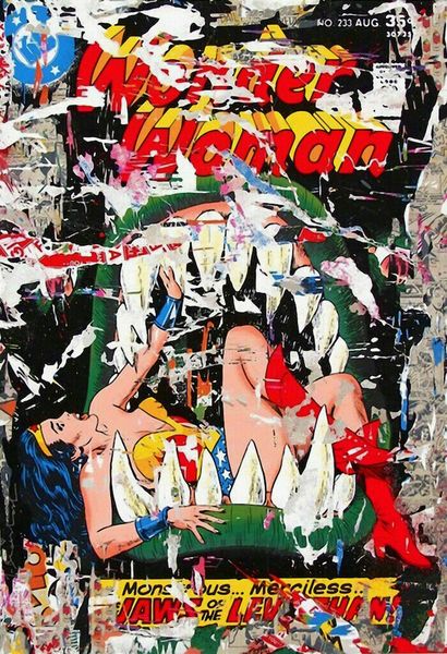 

mr brainwash graffiti art wonder woman wall decor handpainted &hd print oil painting on canvas wall art canvas pictures 200815