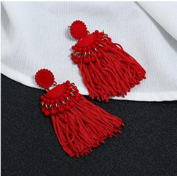 

jewelry earrings for women new fanned tassel long earrings classic fashion of shipping, Silver