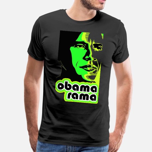 

men's black green obama rama tee t shirt men design 100% cotton s-3xl costume loose basic summer unique shirt