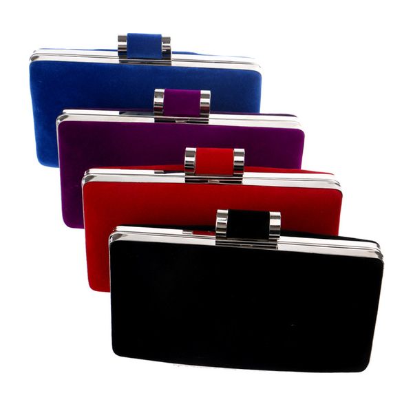 

velvet dinner bag women's european and american banquet bag celebrity evening dress single shoulder messenger chain hand bag, Black