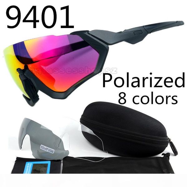 

polarized bicycle goggles 3 lens kit uv400 bicycle brand sunglasses mountain bike 9401 outdoor sports glasses, White;black
