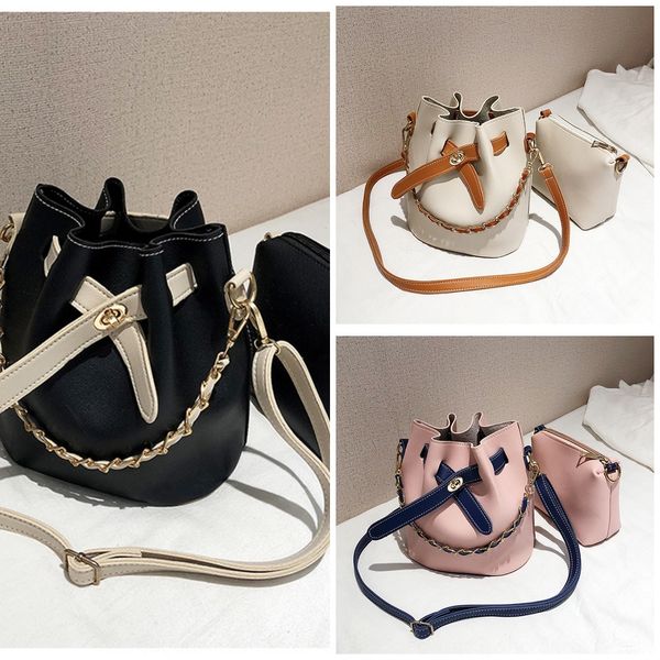 

2019 new korean style women's shoulder bucket satchel crossbody bag ins bucket bag summer girl small satchel ko9zw