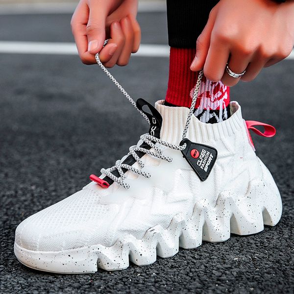 

treadmill men's casual shoes men sports shoes outdoor breathable ultralight cross-border sports tide men, Black