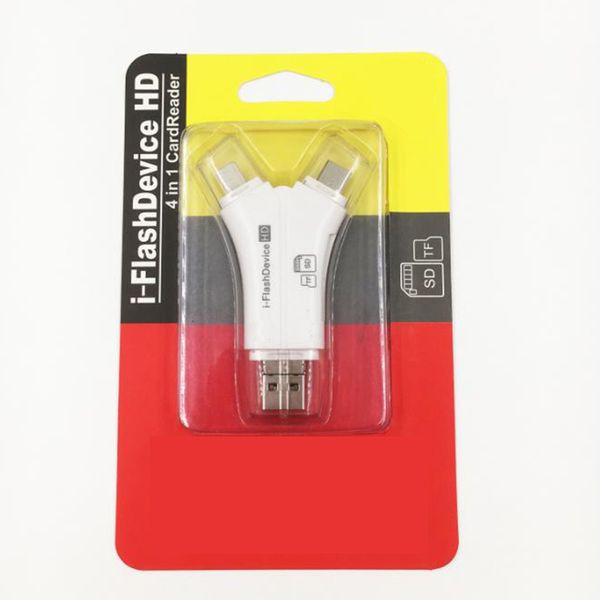 

4 in 1 usb otg card reader flash drive high-speed usb2.0 universal otg tf/sd card for type c cell phone computer extension headers