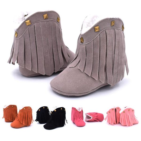 

kids baby infant toddler fahion rivet boots warm prewalker soft sole shoes