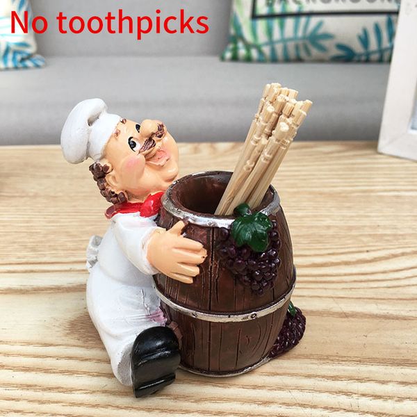 

fat chef shape restaurant home decor no lid storage box case toothpick holder