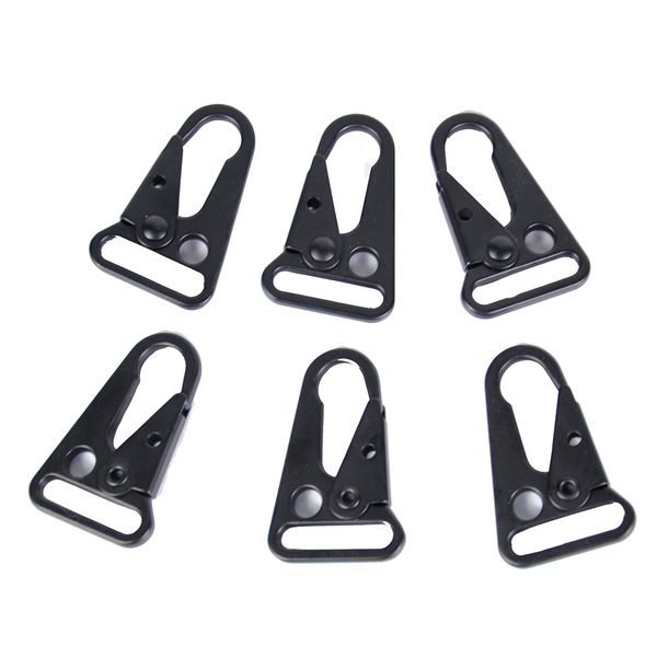 

shiing 6 pack 1" enlarged hk sling clips hooks mini carabiner keychain metal snap hook for backpack rifle gun paracord webbing