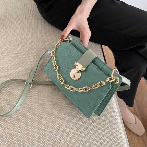 

2020 crocodile pattern bags chain design crossbody bags for women small bag pu leather handbag ladies designer evening