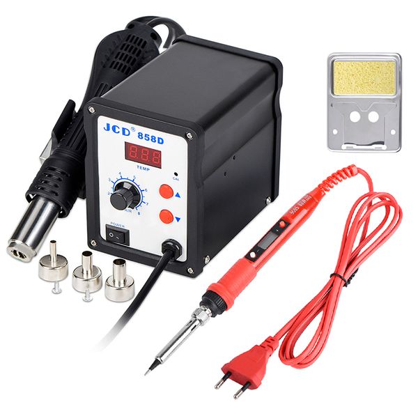 

jcd air gun 2 in 1 soldering station 700w 110v 220v bga rework welding repair tool heat led air gun smd repair tools