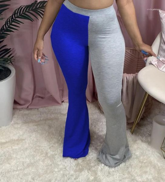 

flare pants contrast color panelled loose sport trousers female clothes womens designer panelled sweatpants casual fashion, Black;white