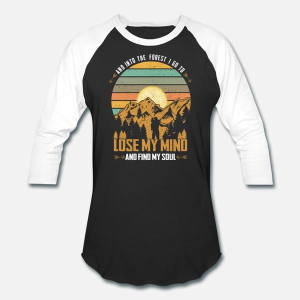 

и в лес я иду потерять мой ум похода тенниски людей трикотажного хлопок круглого ворот мужской graphic здание весна осень письмо рубашка