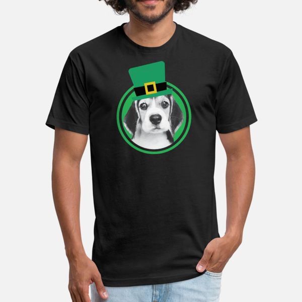 

beagle leprechaun hat dog lover st. patrick's day t shirt men design 100% cotton crew neck letters anti-wrinkle humor trend shirt