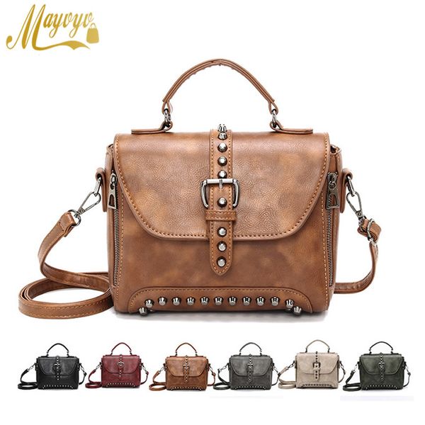 

crossbody bags for women 2020 shoulder bags female vintage leather women handbags rivet small ladies