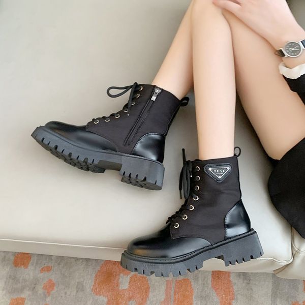 

rock shoes woman flat heel lolita boots round toe booties ladies boots-women luxury designer zipper ankle black 2020
