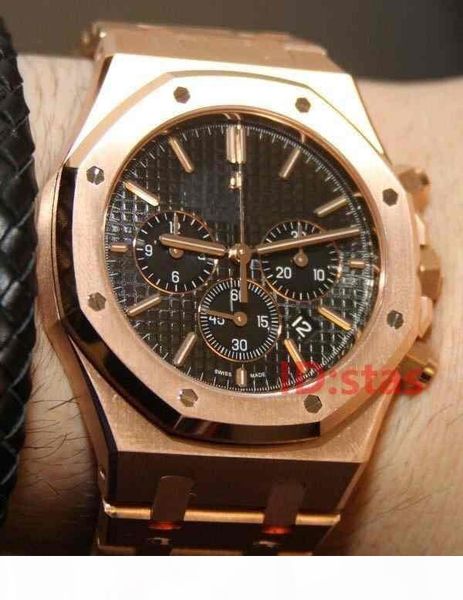 

rose gold men quartz chronograph luxury mens designer watches wristwatches orologio di lusso royal oaks watch montre, Slivery;brown