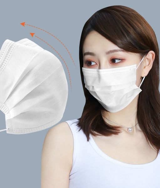 

Disposable mask disposable protective mask adult ear hanging type three-layer non-woven fabric dust-proof and breathable 50 Pack (1 box)