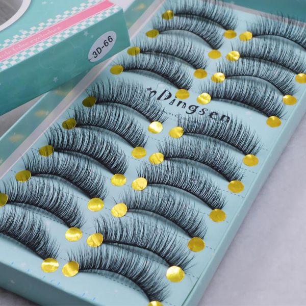 

10 pairs 3d mink hair false eyelashes natural long /thick 3d eyelashes crisscross full strip lashes handmade