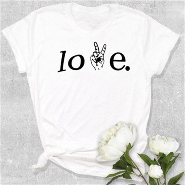 

print womens tshirt designer summer casual fashion ins trend flower love print short sleeve clothes letter, White