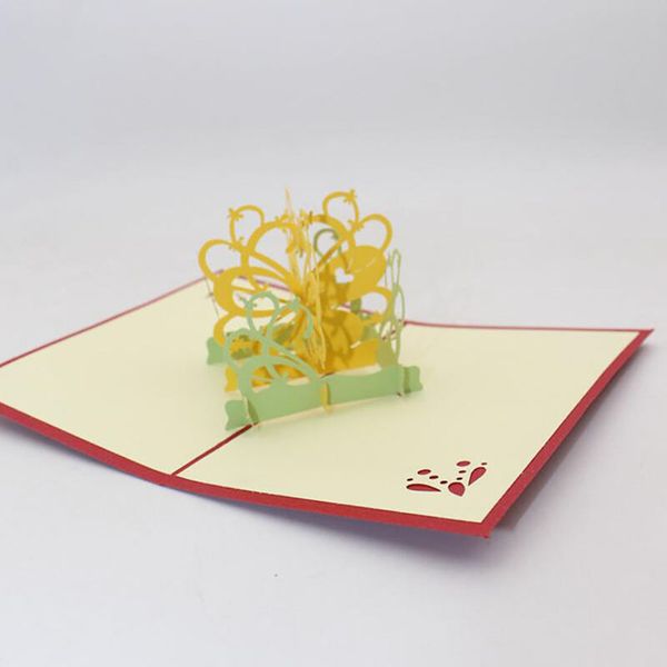 

greeting cards beautiful butterfly flower handmade kirigami 3d up with envelope for birthday gifts