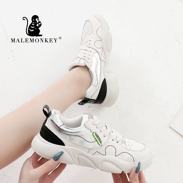 

malemonkey 013034 woman fashion soft shoes 2020 new spring lightweight comfortable breathable women's sneakers low classic shoes, Black