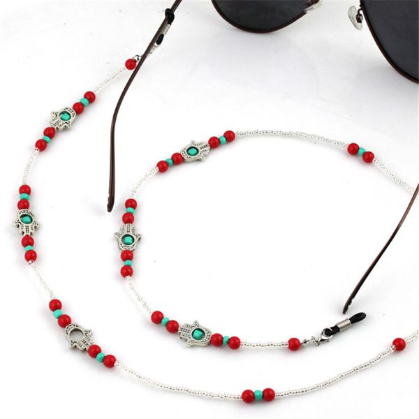 

fashion womens beaded chain sunglasses chains reading glasses cord holder neck strap rope for eyewear, Silver