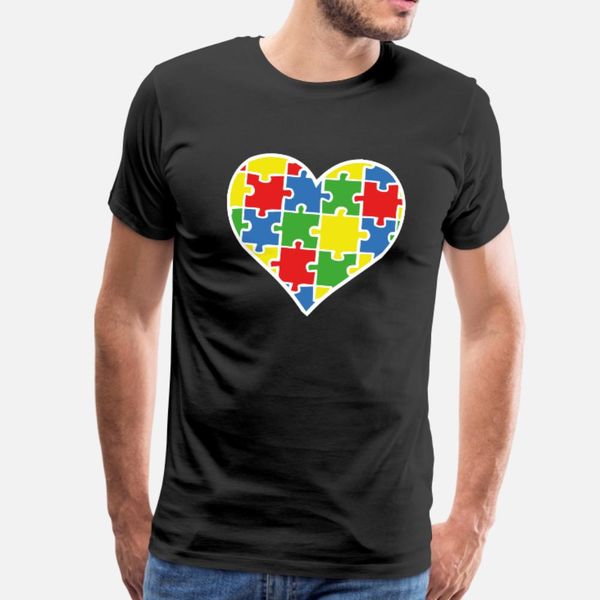 

autism puzzle t shirt men personalized cotton plus size 3xl slim loose authentic spring autumn letters shirt