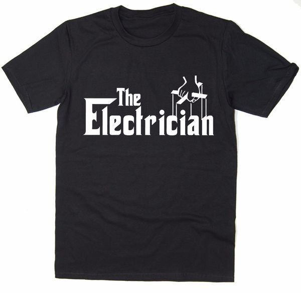 

t shirts fashion 2019 fashion men t shirt the electrician godfather spoof slim fit tee shirts male battery funny