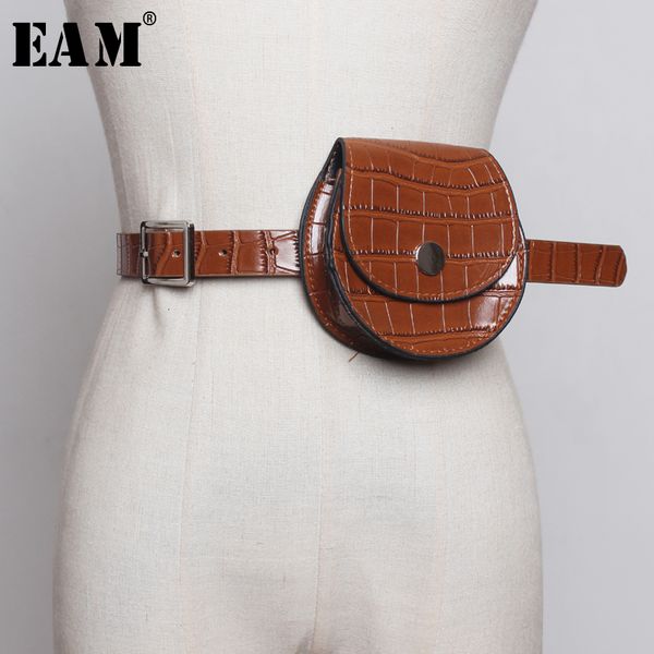 

eam] pu leather split joint mini-bag buckle long belt personality women new fashion tide all-match spring autumn 2020 1b200, Black;brown