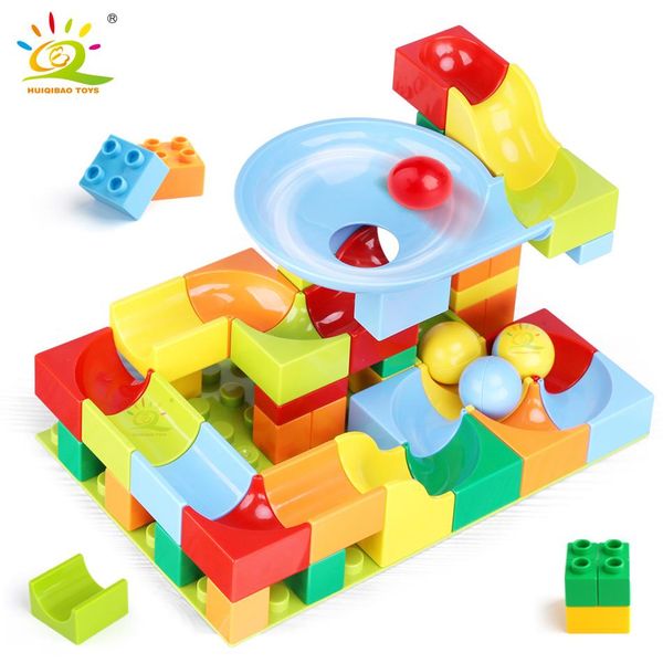 

classic 52pcs brick bulk toys children duploed set race for bricks marble building run track blocks set kids size huiqibao big yxlesn
