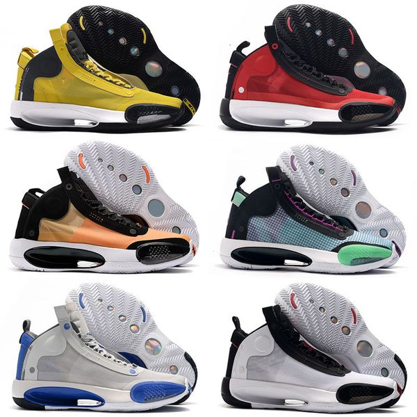 

qaulitys jumpman xxxiv 34 blue void air basketball shoes 34s zoom eclipse bred red orbit green glow metallic silver mens sneakers, Black