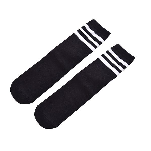 

new men and women 3 bars striped cotton socks retro school hip-hop skate shoes in tube socks japanese style harajuku white black socks