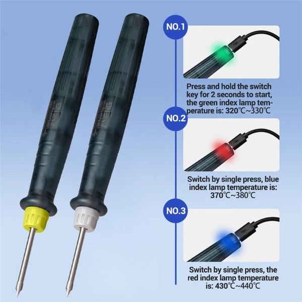 

lt002 usb adjustable temperature electric soldering iron 5v dc/8w welding solder rework station heat pencil repair tools