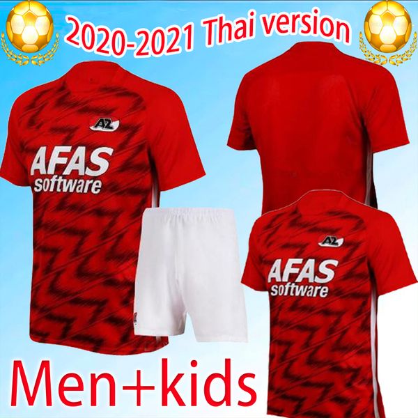

man kids kit 20 21 az alkmaar home soccer jersey 2020 2021 de wit stengs boadu football shirt alkmaar az stichting maillot de foot camisa, Black;yellow