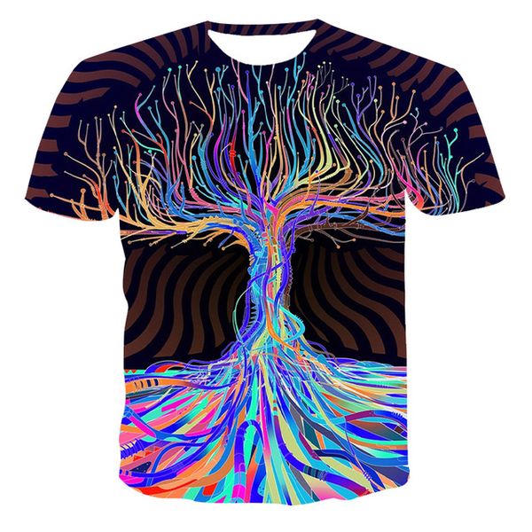 

summer stitching printing retro painted printed men 3d print shirts hippie humor comics men clothing