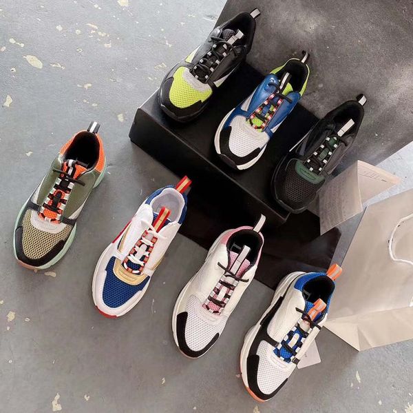 

fashion real leather handmade multicolor gradient technical fabric sneakers man women famous shoes 05 d29, Black