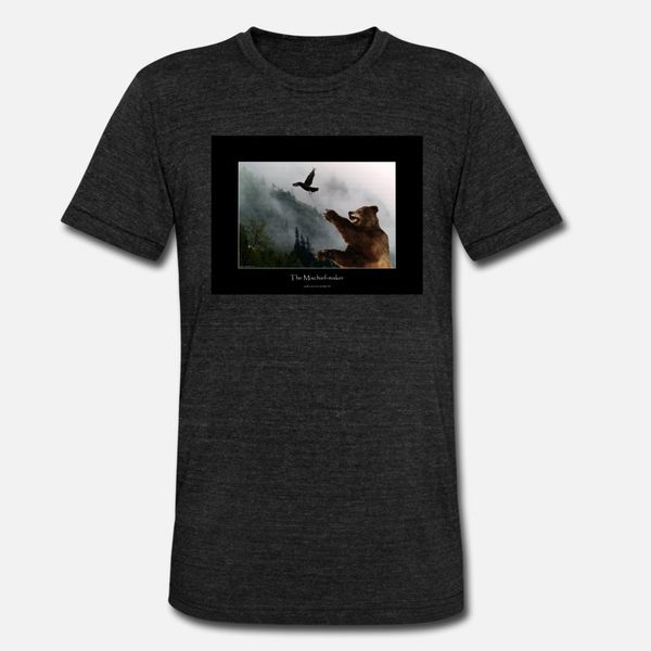 

mischief maker grizzly bear & raven art t shirt men create short sleeve o-neck kawaii fitness basic spring outfit shirt